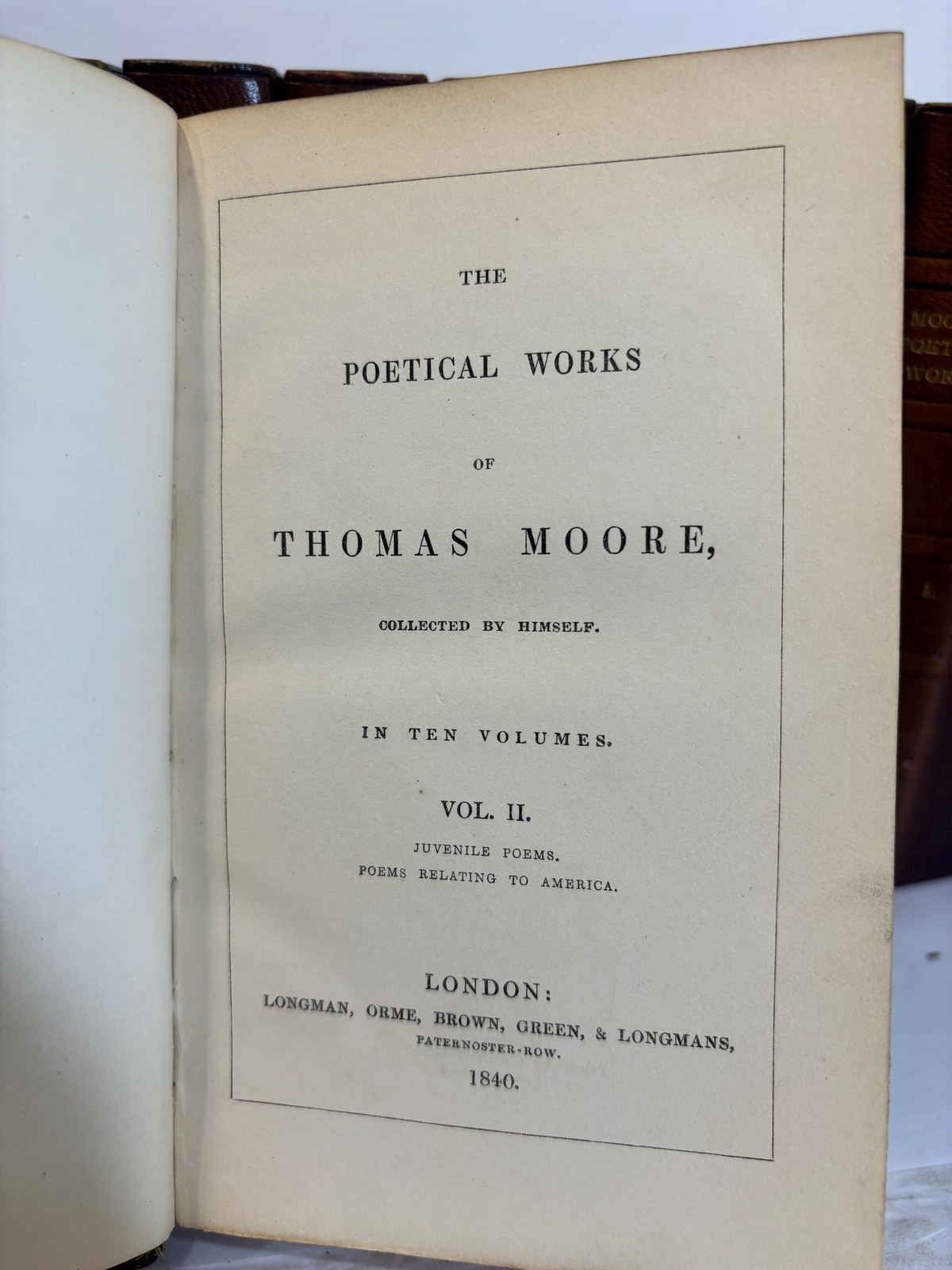 Poetical Works of Thomas Moore Collected by Himself. In ten volumes — photograph 6.