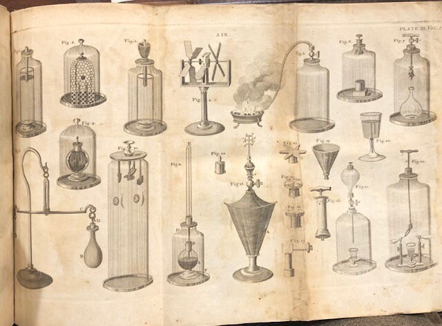 Lectures on Natural and Experimental Philosophy, considered in its present state of improvement. Descibing in a Familiar and Easy Manner The Principal Phenomena of Nature ; and Shewing that they all Co-Operate in Displaying the Goodness, Wisdom, and Power of God. By the Late George Adams, Mathematical Instrument Maker to his Majesty, &c. In five volumes, the fifth volume consisting of the plates and index. The second edition, with considerable corrections and additions, by William Jones, Mathematical Instrument Maker, is carefully revised and corrected, by Robert Patterson, ... — photograph 9.