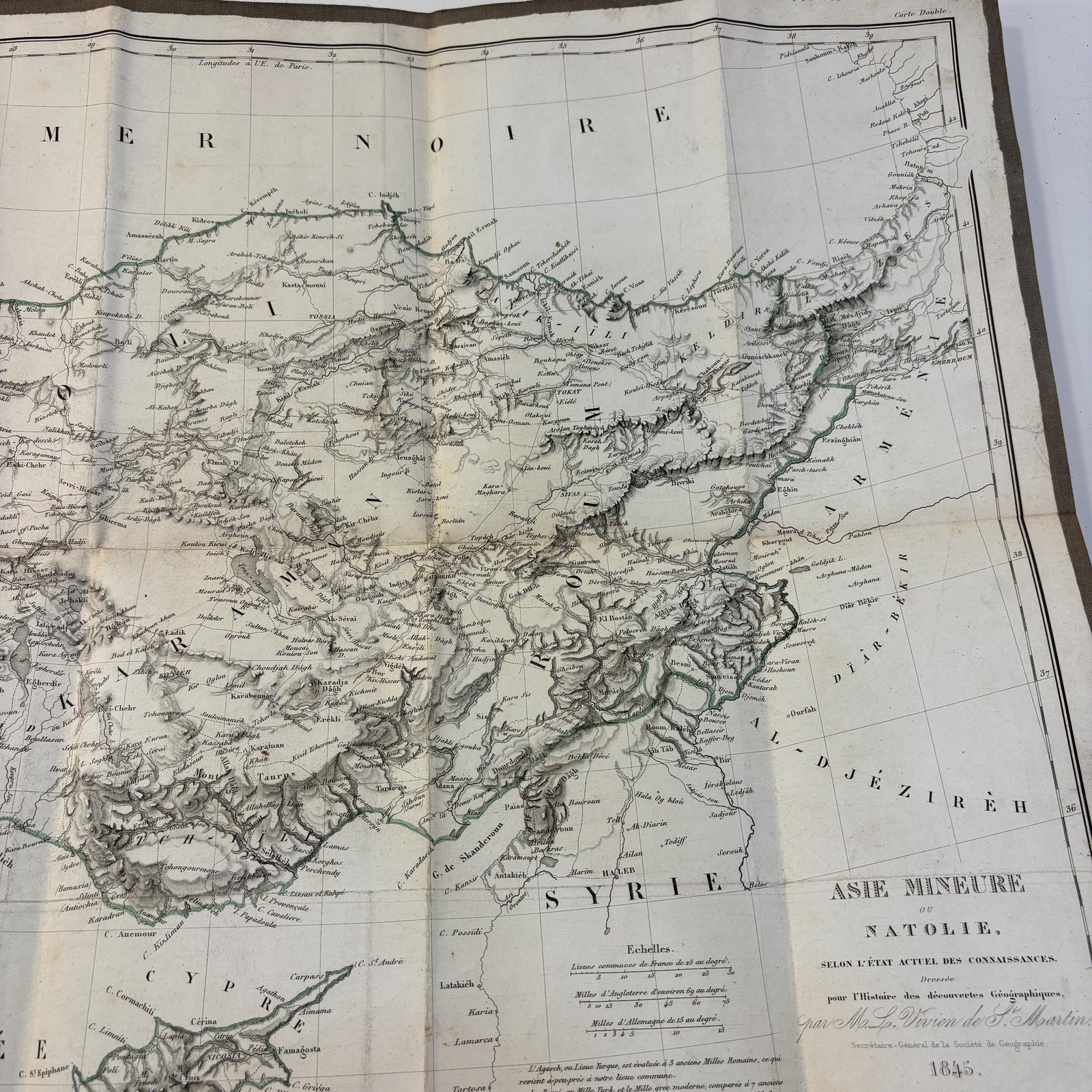 Asie Mineure Ou Natolie, Selon L'État Actuel Des Connaissances. Dressée Pour L'Histoire Des Découvertes Géographiques, Par M. L. Vivien De St. Martin, Secrétaire-Général De La Société De Géographie. Translated: Asia Minor Or Anatolia, According To The Present State Of Knowledge. Prepared For The History Of Geographical Discoveries, By Mr. L. Vivien De Saint-Martin, Secretary-General Of The Geographical Society. — photograph 5.