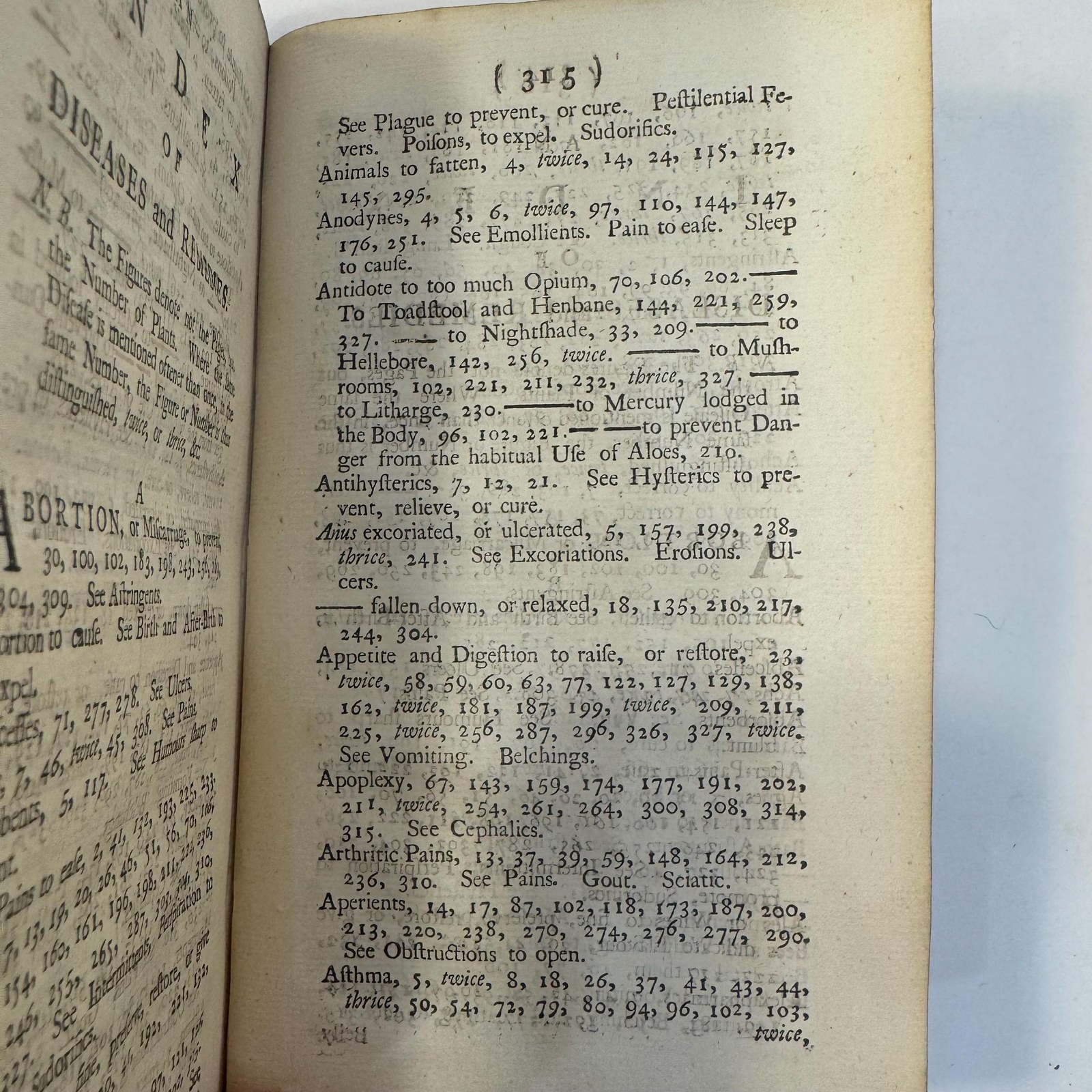 Medicina Britannica: Or, A Treatise on Such Physical Plants, as Are Generally to be Found in the Fields or Gardens in Great-Britain; Containing a Particular Account of their Nature, Virtues, and Uses. Together with The Observations of The Most Learned Physicians, as well Ancient as Modern, Communicated to the Late Ingenious Mr. Ray, and The Learned Dr. Sim. Pauli. Adapted More Especially to the Occasions of Those, Whose Condition or Situation of Life Deprives them, In a Great Measure, of The helps of The Learned. To which are added, Three Indexes: The First Containing the English and Latin Names of The Plants Treated of: The Second of Diseases, and Their Remedies: The Third to the Notes. — photograph 8.