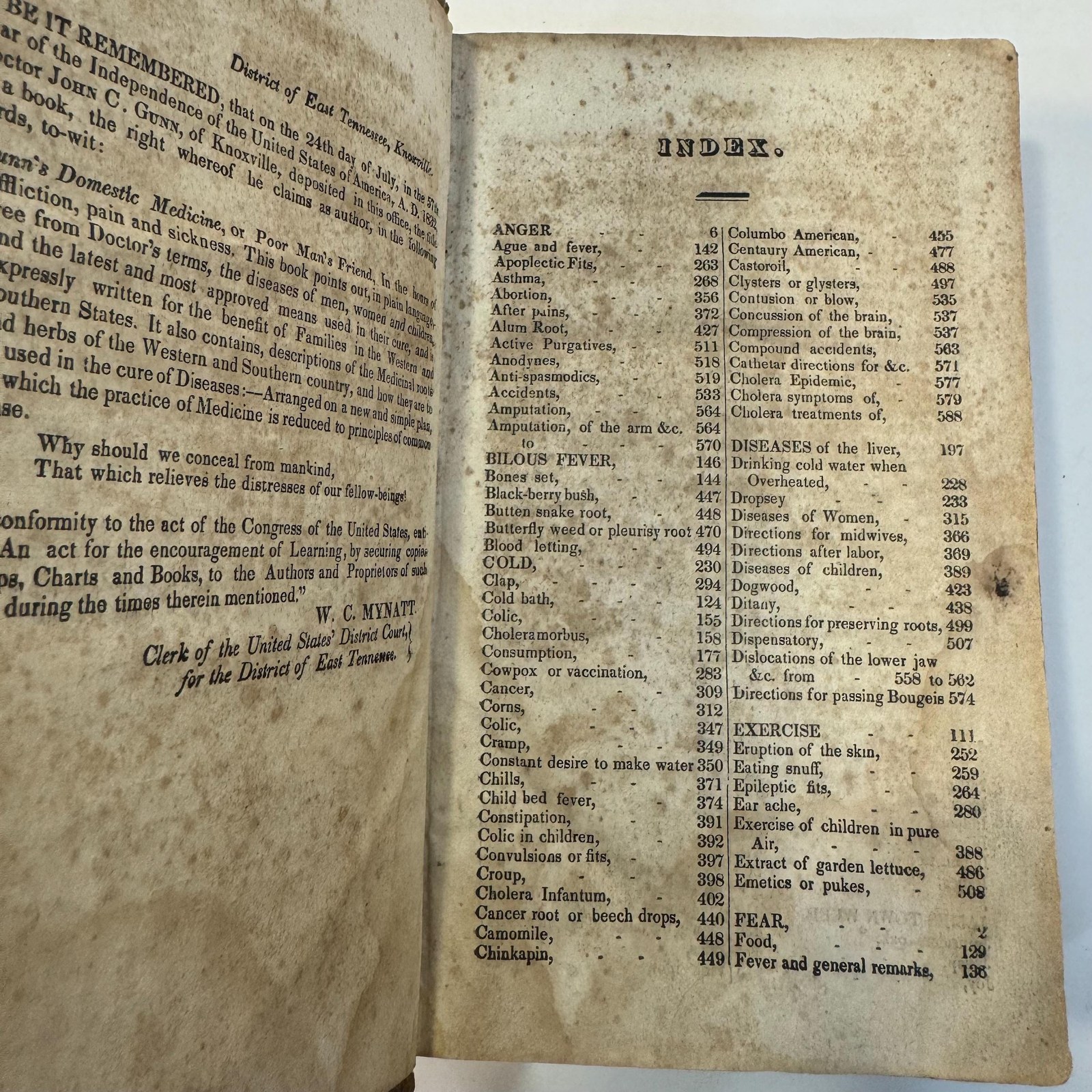 Gunn's Domestic Medicine, or Poor Man's Friend, In The Hours of Affliction, Pain and Sickness. This Book Points Out in Plain Language, Free From Doctor's Terms, The Diseases of Men, Women, and Children, and The Latest and Most Approved Means Used In Their Cure and is Expressly Written for The Use of Families in The Western and Southeastern States, It Also Contains Descriptions of The Medicinal Roots and herbs of The Western and Southern Country, and How They are To Be Used in The Cure of Diseases: Arranged onm a New and Simple Plan, By Which the Practice of Medicine is Reduced to Principles of Common Sense. Fourth Edition. — photograph 4.