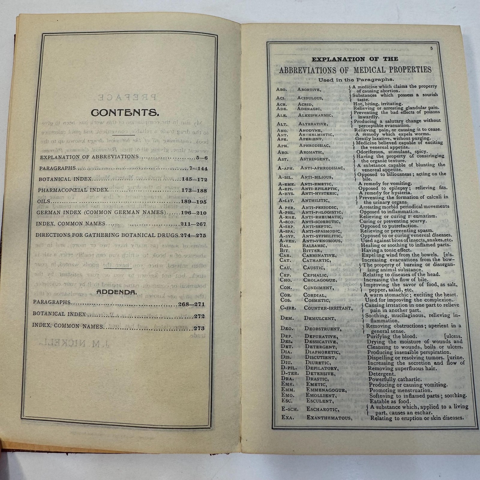 J.M. Nickell's Botanical Ready Reference. Especially Designed for Druggists and Physicians. Containing all of The Botanical Drugs Known up to The Present Time. Giving Their Medical Properties, and All of Their Botanical, Common, Pharmacopoeial and German Common (in German) Names. — photograph 7.