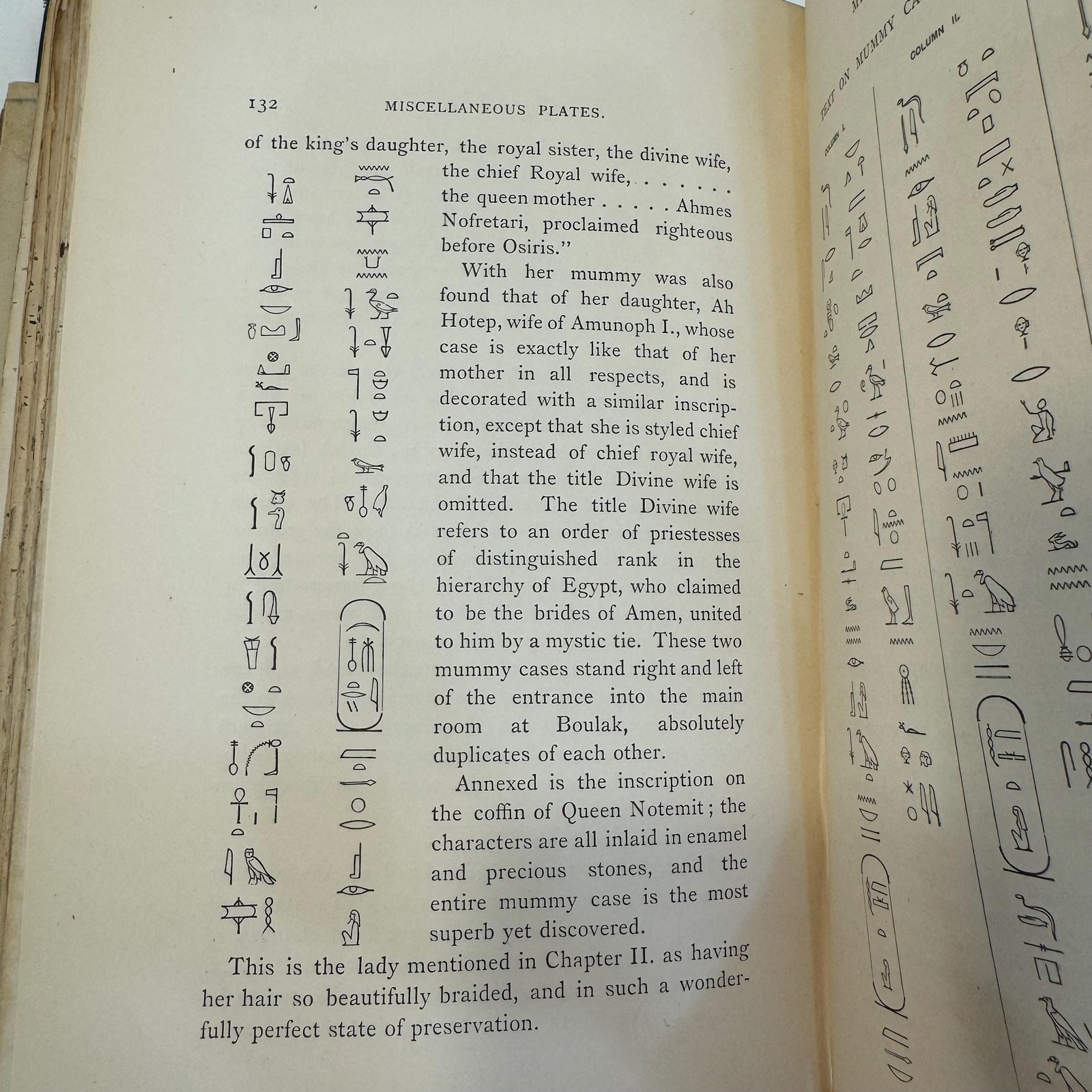 Funeral Tent of an Egyptian Queen, printed in colours, in Facsimile, From the author's drawings taken at Boulak together with the latest information regarding other Monuments and Discoveries. With translations of the hieroglyphic texts and explanatory notices of the arious Emblems. By Villiers Stuart, of Dromana, M.P. With numerous Illustrations. — photograph 9.