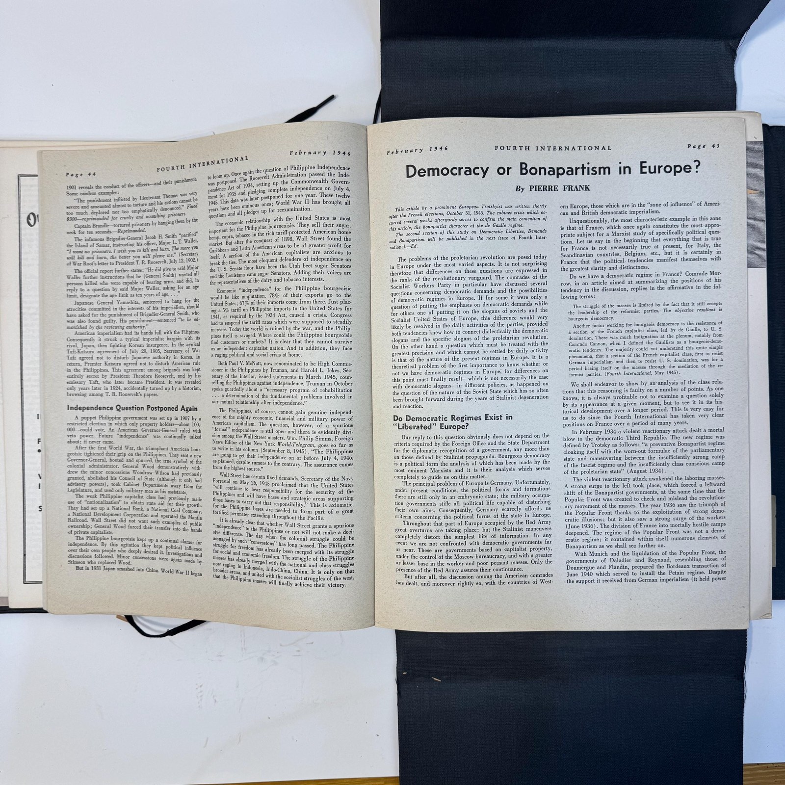 Fourth International, Vol.VII Jan - Dec (lacking Mar) 1946, Vol.VIII Jan - Dec 1947. 23 Issues. — photograph 8.