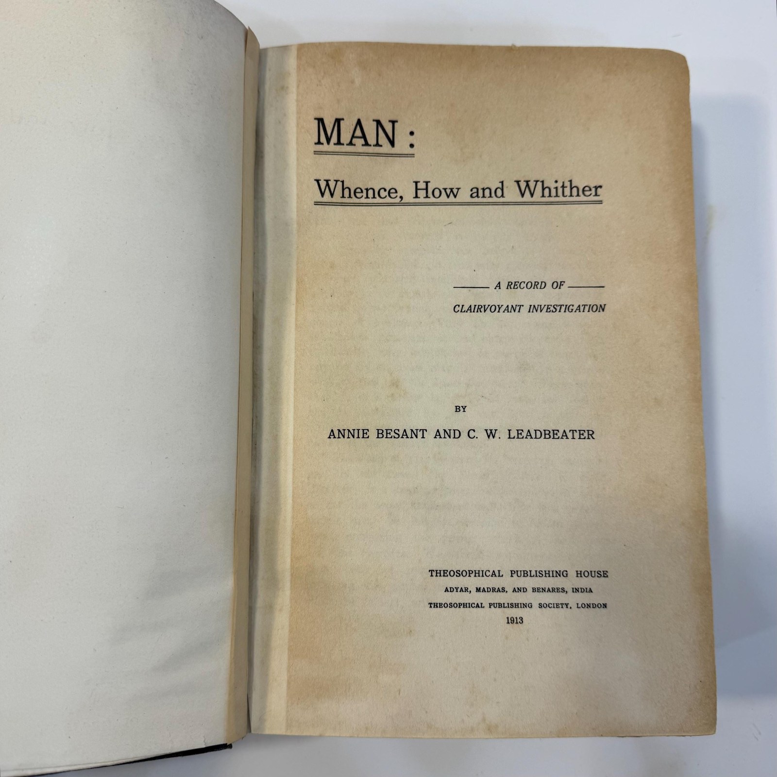 Man: Whence, How and Whither, A Record of Clairvoyant Investigation, First Eedition — photograph 5.