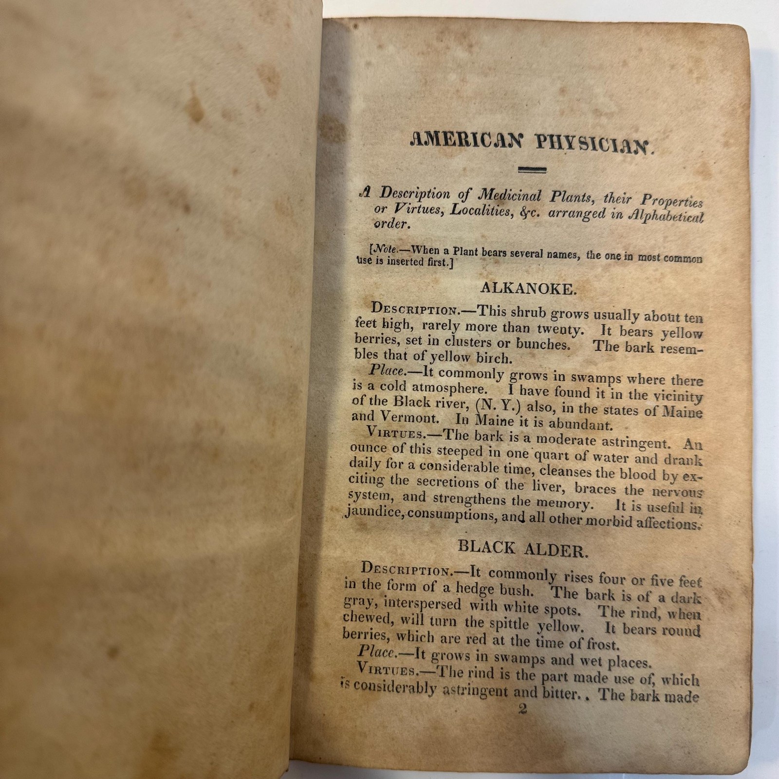 The American Physician; Being A New System of Practice, Founded on Botany. Containing: I. A Description of Medicinal Plants, Their Properties, Localities, &c. and The method of Preparing and Using Them. II. A Treatise on the Causes, Symptoms, Prevention, and Cure of Diseases, Incident to The Human Frame; With a Safe and Sovereign Mode of Treatment. For The Use of Families and Practitioners. — photograph 3.