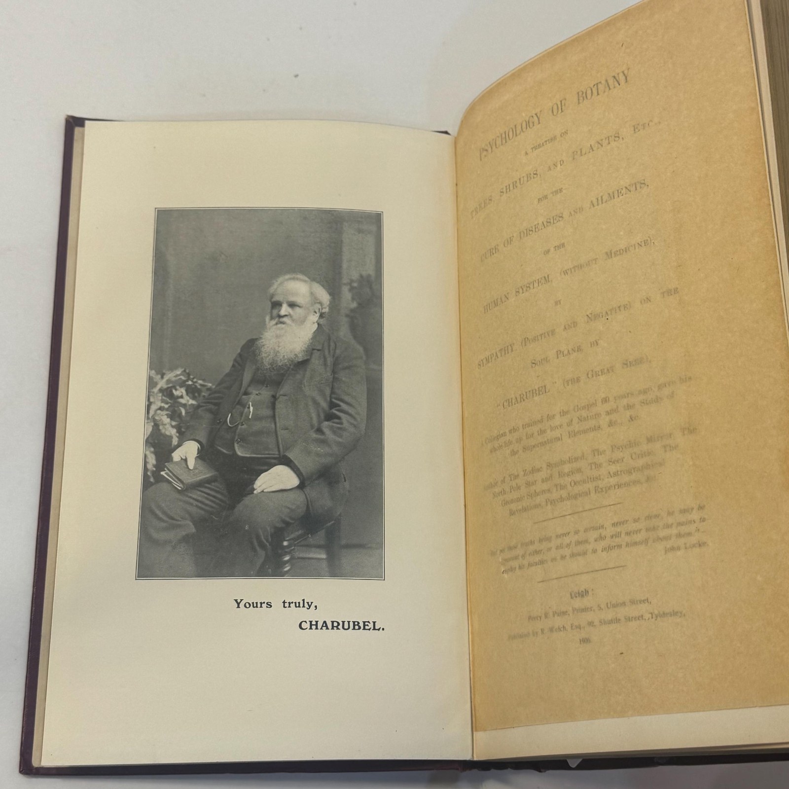 Psychology of Botany: A Treatise on Trees, Shrubs, and Plants, Etc., for the Cure of Diseases and Ailments of the Human System (Without Medicine), by Sympathy (Positive and Negative) on the Soul Plane — photograph 4.