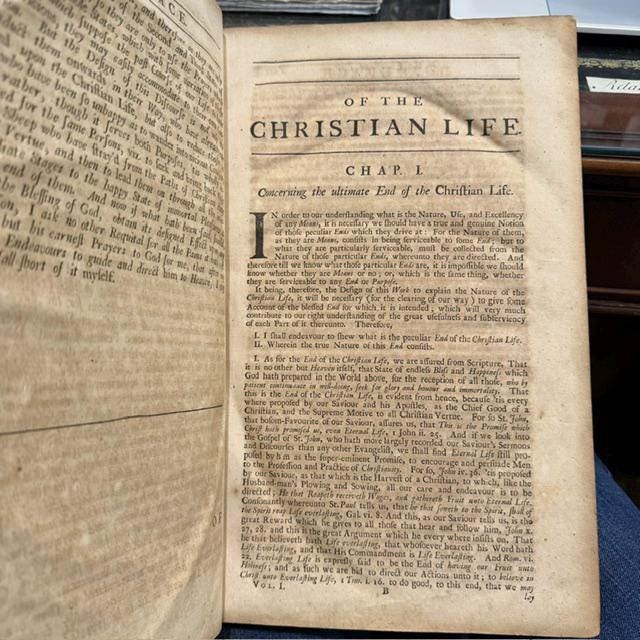 The Works of The Reverend and Learned John Scott, D.D. in Two Volumes. Containing The Several Parts of The Christian Life; With His Sermons and Discourses Upon many Important Subjects. To Which is Added, a Sermon Preach'd at his Funeral, by Z. Isham, D.D. With a Large Index of texts of Scriptuire Purposely insisted on, or Occasionally Explain'd: And an Alphabetical Table of The Principal matters contain'd in the Whole. — photograph 6.