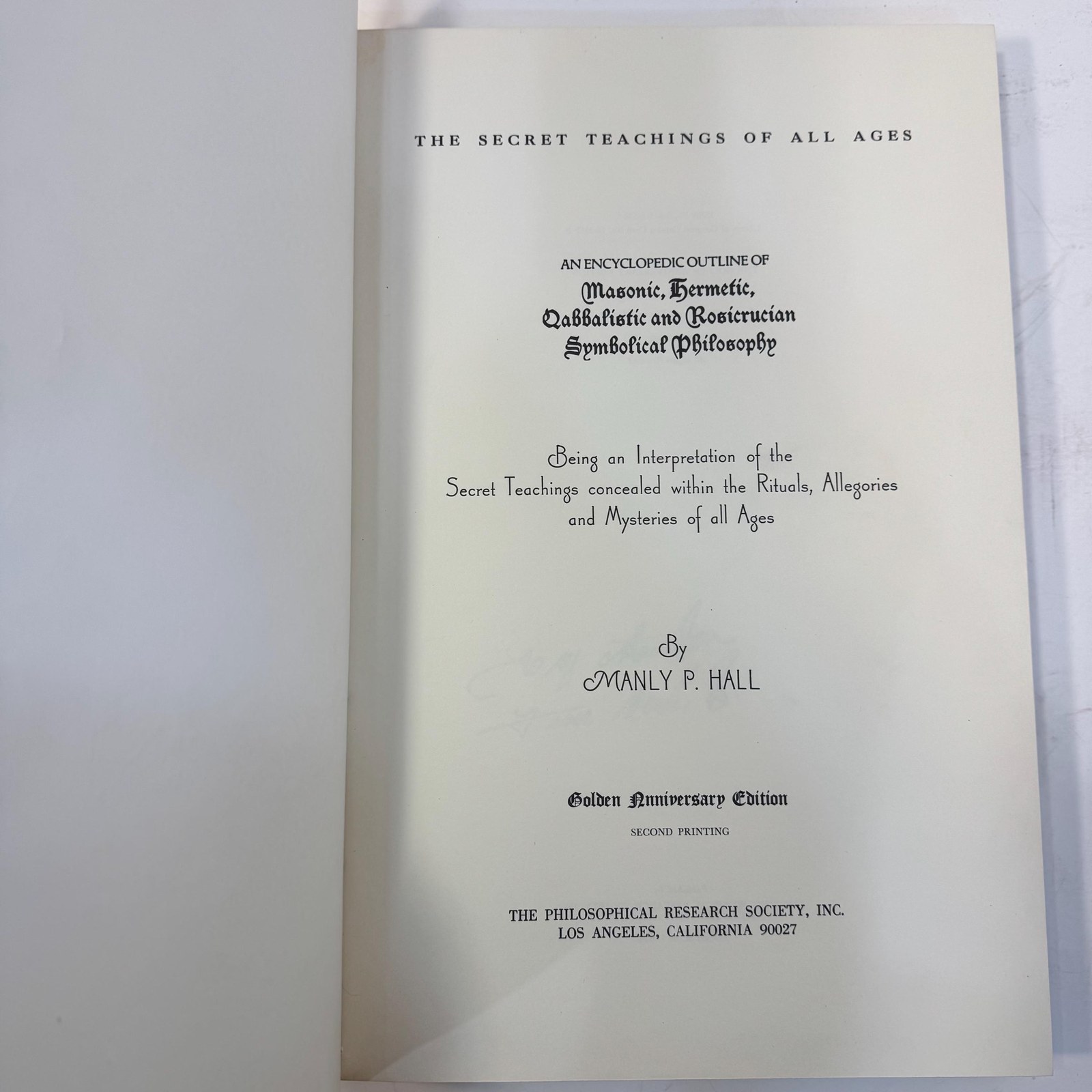 The Secret Teachings of All Ages. An Encyclopedic Outline of Masonic, Hermetic, Qabbalistic and Rosicrucian Symbolical Philosophy, Being and Interpretation of the Secret Teachings Concealed within the Rituals, Allegories and Mysteries of All Ages. Golden Anniversary Edition, Subscriber's Edition, Limited to 550 Copies, Second Printing, Illustrations in Color by J. Augustus Knapp — photograph 9.