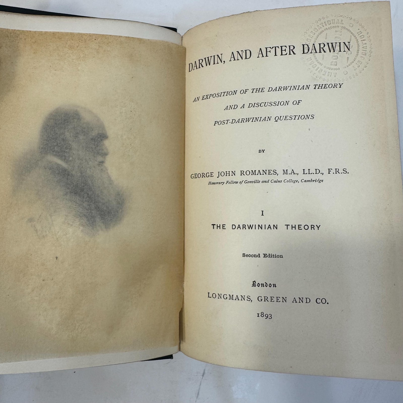 Darwin and After Darwin, An Exposition of The Darwinian Theory and a Discussion of Post-Darwinian Questions, Second Edition. — photograph 7.