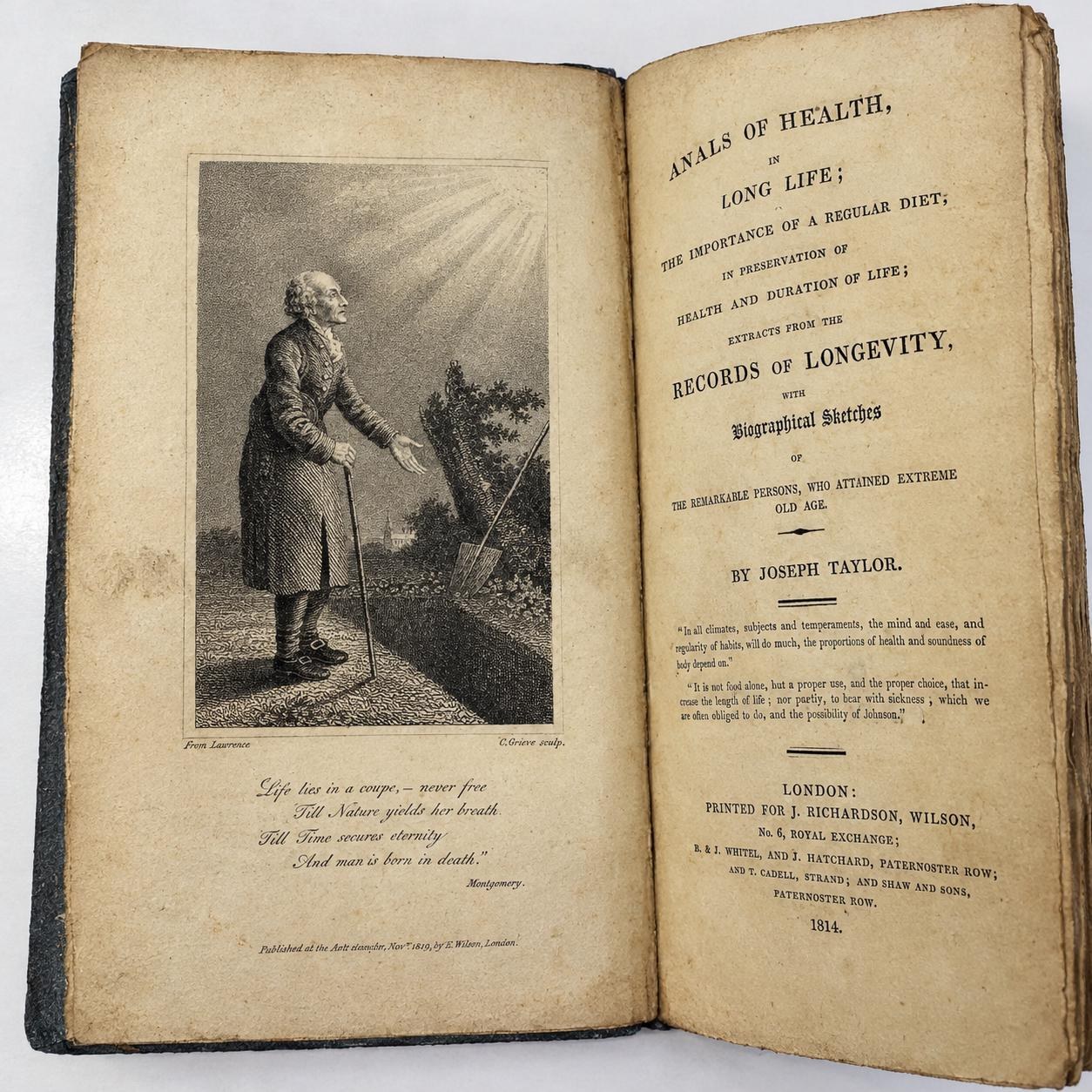 Annals of Health and Long Life; With Observations on Regimen and Diet, So Necessary to the Preservation of Life: Including Records of Longevity, with Biographical Anecdotes of One Hundred and Forty Remarkable Persons, Who Attained Extreme Old Age. — photograph 7.