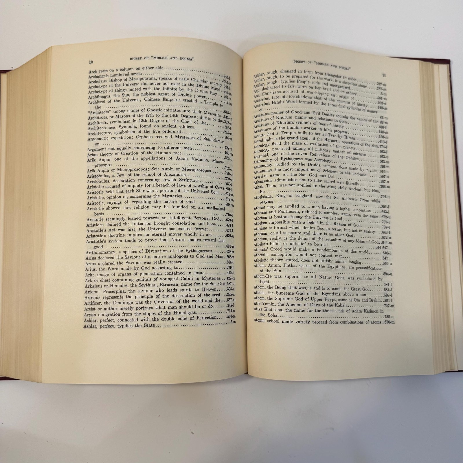 Morals and Dogma of Freemasonry & Digest-Index by Albert Pike and T.W. Hugo, 1924 — photograph 10.