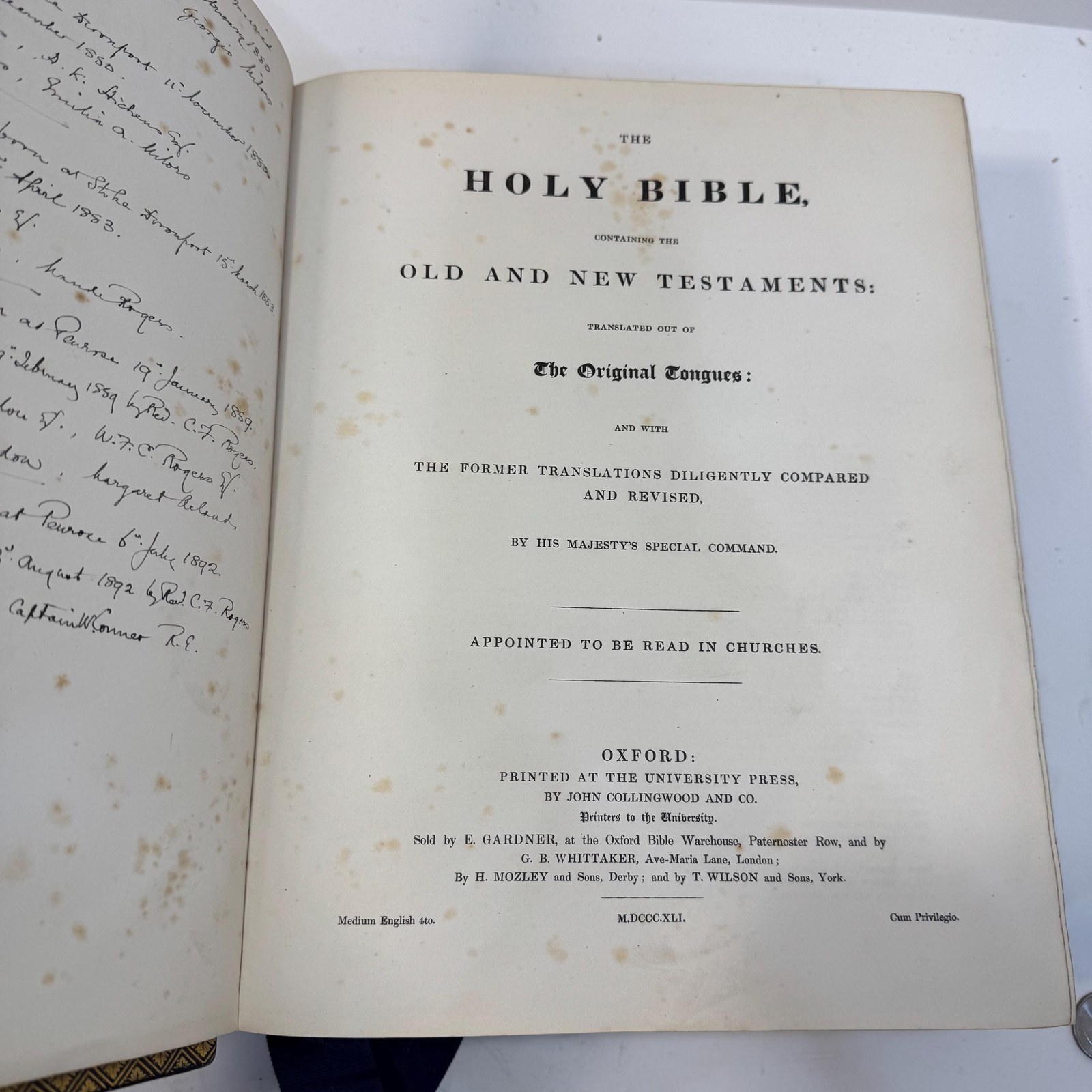 The Holy Bible, Old & New Testaments, King James Version, c. 1845, Four Cathedral Fore-Edge Paintings — photograph 6.