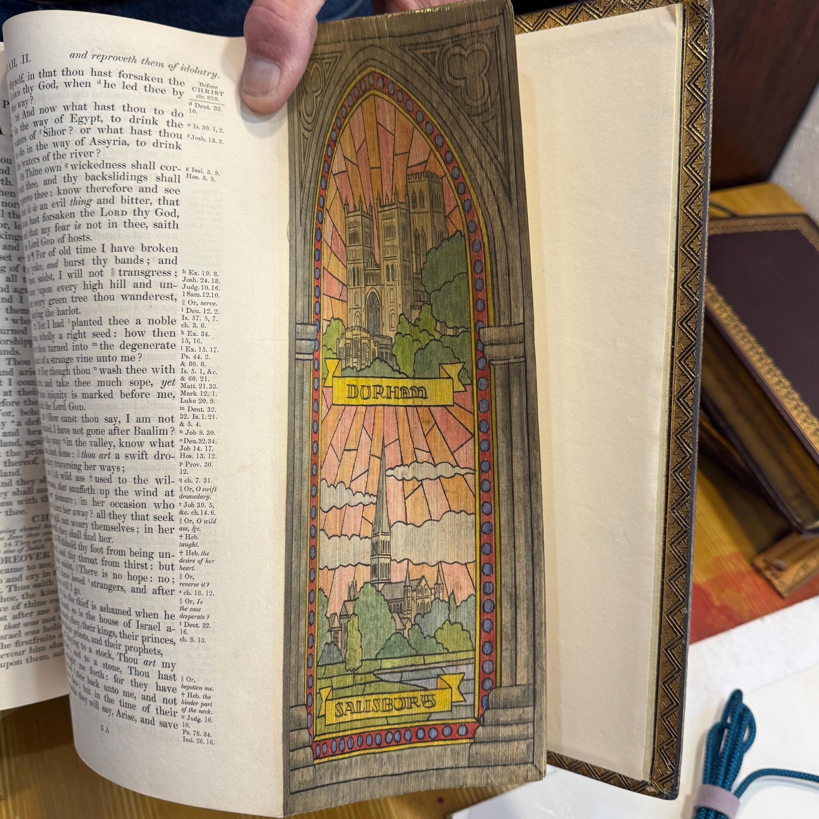 The Holy Bible, Old & New Testaments, King James Version, c. 1845, Four Cathedral Fore-Edge Paintings — photograph 9.