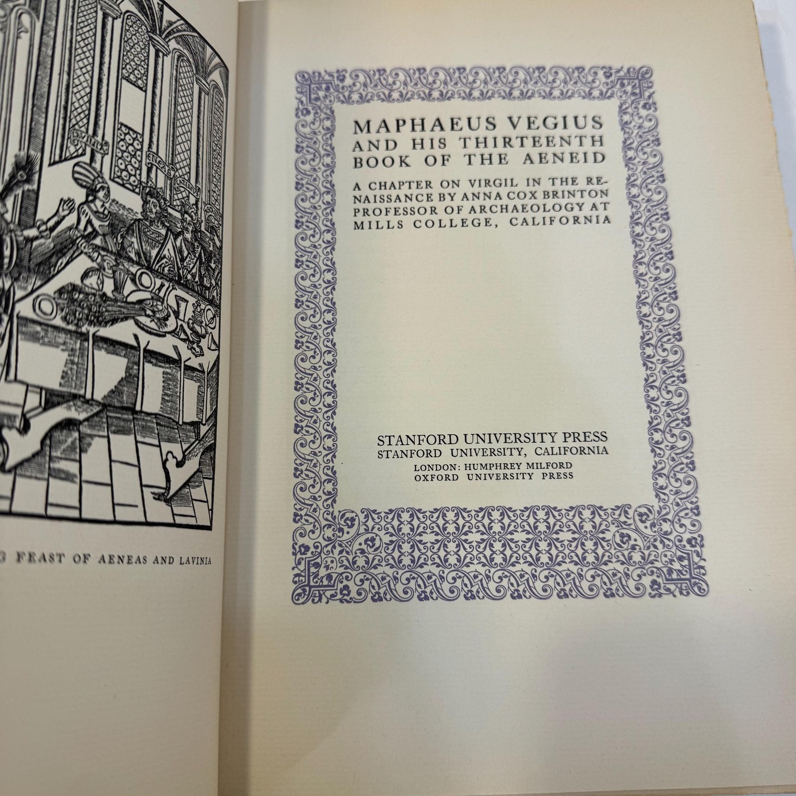 Maphaeus Vegius and His Thirteenth Book of the Aeneid by Anna Cox Brinton, 1930 — photograph 9.