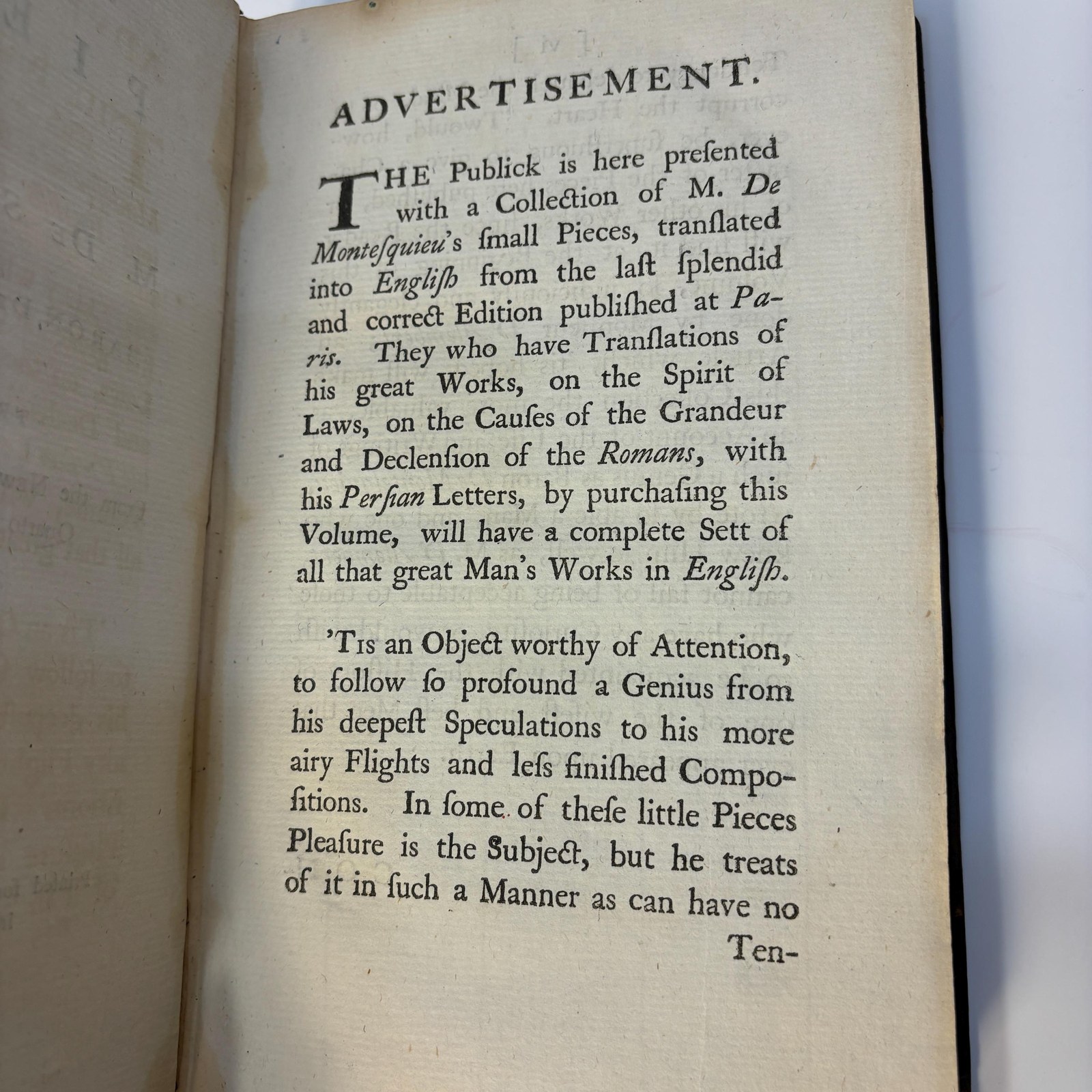 Miscellaneous pieces of M. de Secondat, Baron de Montesquieu. Translated From the new edition of his works in quarto printed at Paris. — photograph 3.