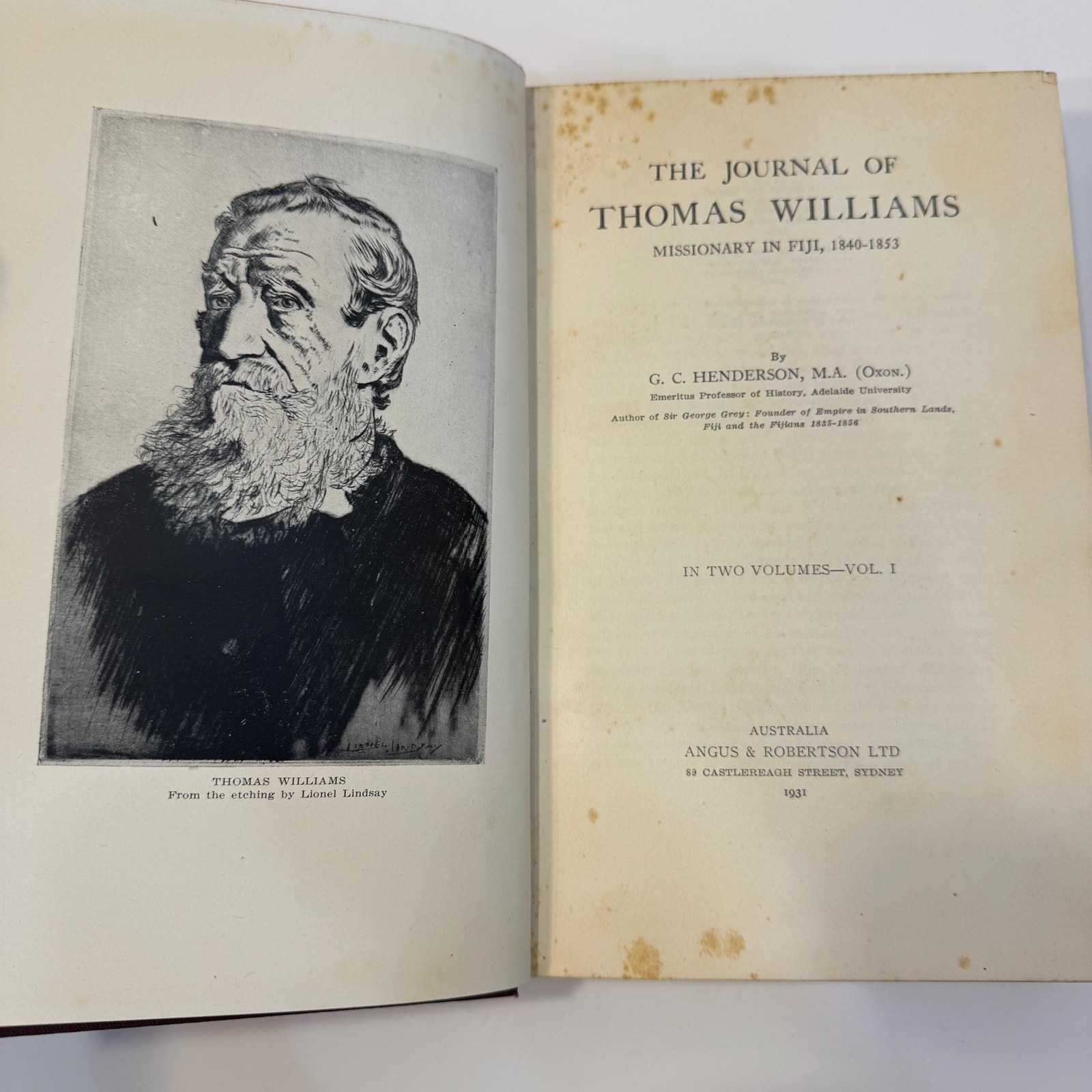 The Journal of Thomas Williams, Missionary in Fiji, 1840-1853 by G.C. Henderson, 1931 — photograph 9.