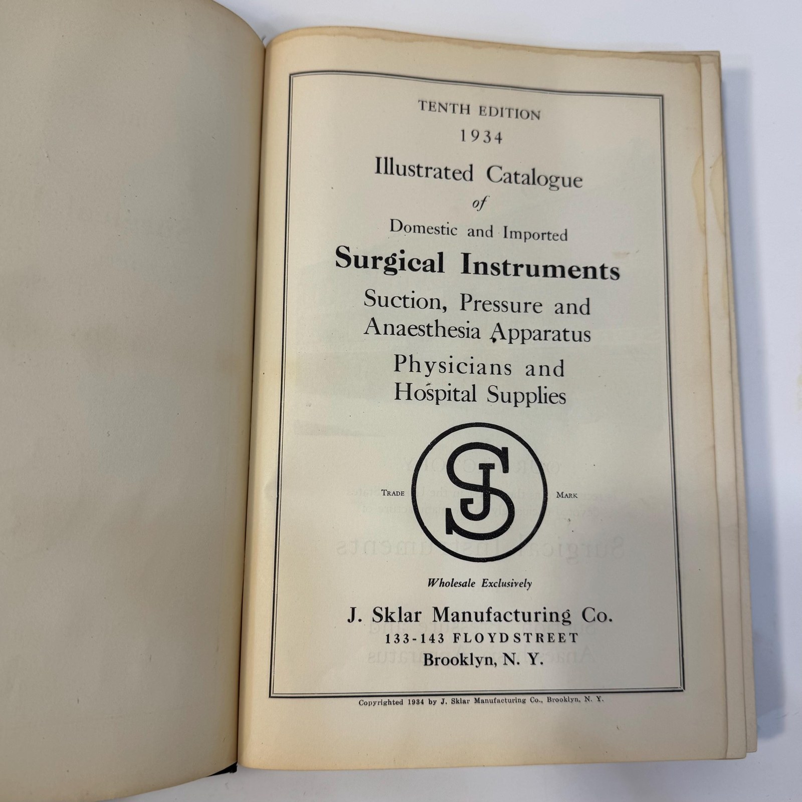 Illustrated Catalogue of Domestic & Imported Surgical Instruments: Suction, Pressure, etc. by J. Sklar Manufacturing Co | 10th Edition, 1934 — photograph 6.