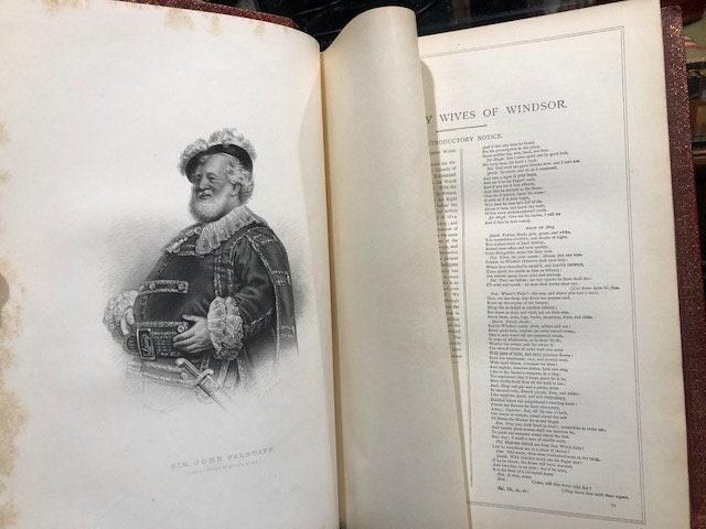The Works of Shakspere, Imperial Edition Edited by Charles Knight With Illustrations on Steel from pictures by C.W. Cope, E.M. Ward, J.R. Leslie, S.A. Hart, D. Maclise, W.P. Frith, Sir John Gilbert, J.A. Houston, J. Pettie, W. Mulready, E.W. Frost, J.L. Gerome, C. Clint, H.S. Marks, W.Q. Orchardson, G.H. Boughton, and others In Two Volumes — photograph 8.