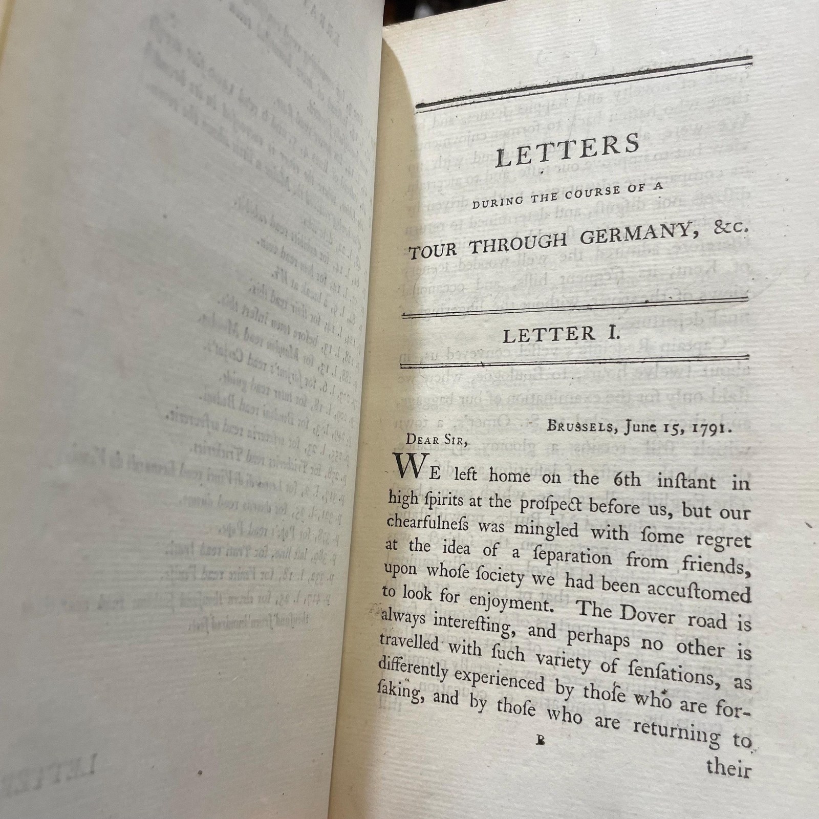 Letters During the Course of a Tour Through Germany, Switzerland and Italy, in the years M.DCC.XCI and M.DCC.XCII. With reflections on the Manners, Literature, and Theology of those Countries. — photograph 8.
