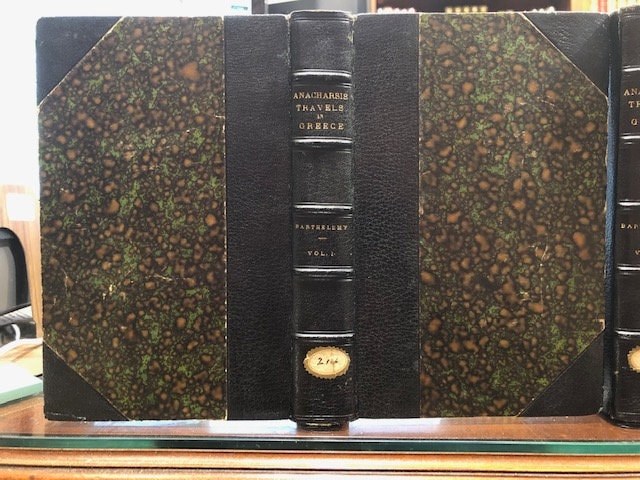Travels of Anacharsis the Younger in Greece during the middle of the fourth century before the Christian aera. Translated From the French. In seven volumes. And an eighth, in quarto, containing Maps, Plans, Views, and Coins, illustrative of the Geography and Antiquities of Ancient Greece. — photograph 3.