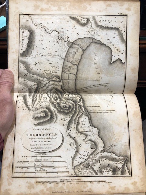 Travels of Anacharsis the Younger in Greece during the middle of the fourth century before the Christian aera. Translated From the French. In seven volumes. And an eighth, in quarto, containing Maps, Plans, Views, and Coins, illustrative of the Geography and Antiquities of Ancient Greece. — photograph 9.