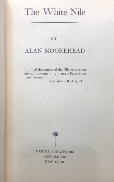Africa The White Nile Autographed Association Copy to Jane and Charlie Englehart Tipped in letter with author's autograph 1960 — photograph 2.
