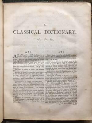 Classical Dictionary; containing a Copious Account of all the Proper Names Mentioned in Ancient Authors, with the Value of Coins, Weights, and Measures, used among the Greeks and Romans, and a Chronological Table. — photograph 5.