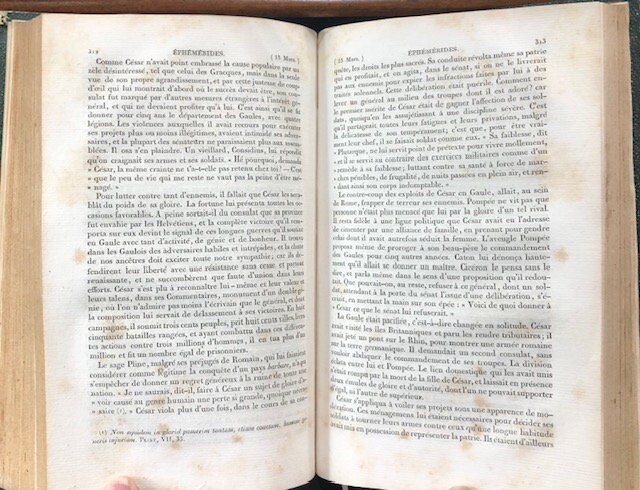 Éphémérides Universelles, ou tableau religieux, politique, littéraire, sceintifique et anecdotique, : présentant, pour chaque jour de l'année, un extrait des annales de toutes les nations et de tous les sic̀les, depuis les temps historiques jusq'au 1er Janvier 1828
GOOGLE TRANSLATION: Ephemerides universal, or religious, political, literary, scientific and anecdotal, presenting, for each day of the year, an extract of the annals of all the nations and all the centuries, From the historical times until January 1st, 1820 - April 1828. — photograph 7.