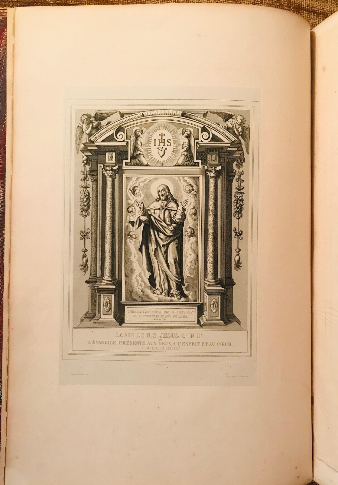 1853 La Vie de N.S. Jésus-Christ (The life of Jésus-Christ). 130 beautiful steel engravings. Folio (17.5" x 12"). 2 volumes — photograph 3.