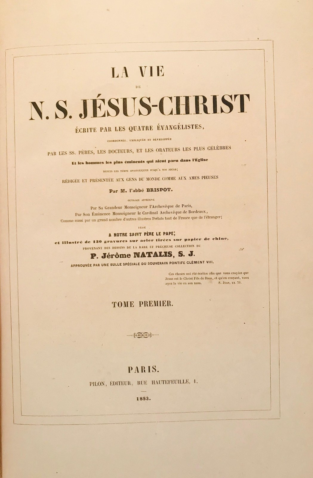 1853 La Vie de N.S. Jésus-Christ (The life of Jésus-Christ). 130 beautiful steel engravings. Folio (17.5" x 12"). 2 volumes — photograph 4.