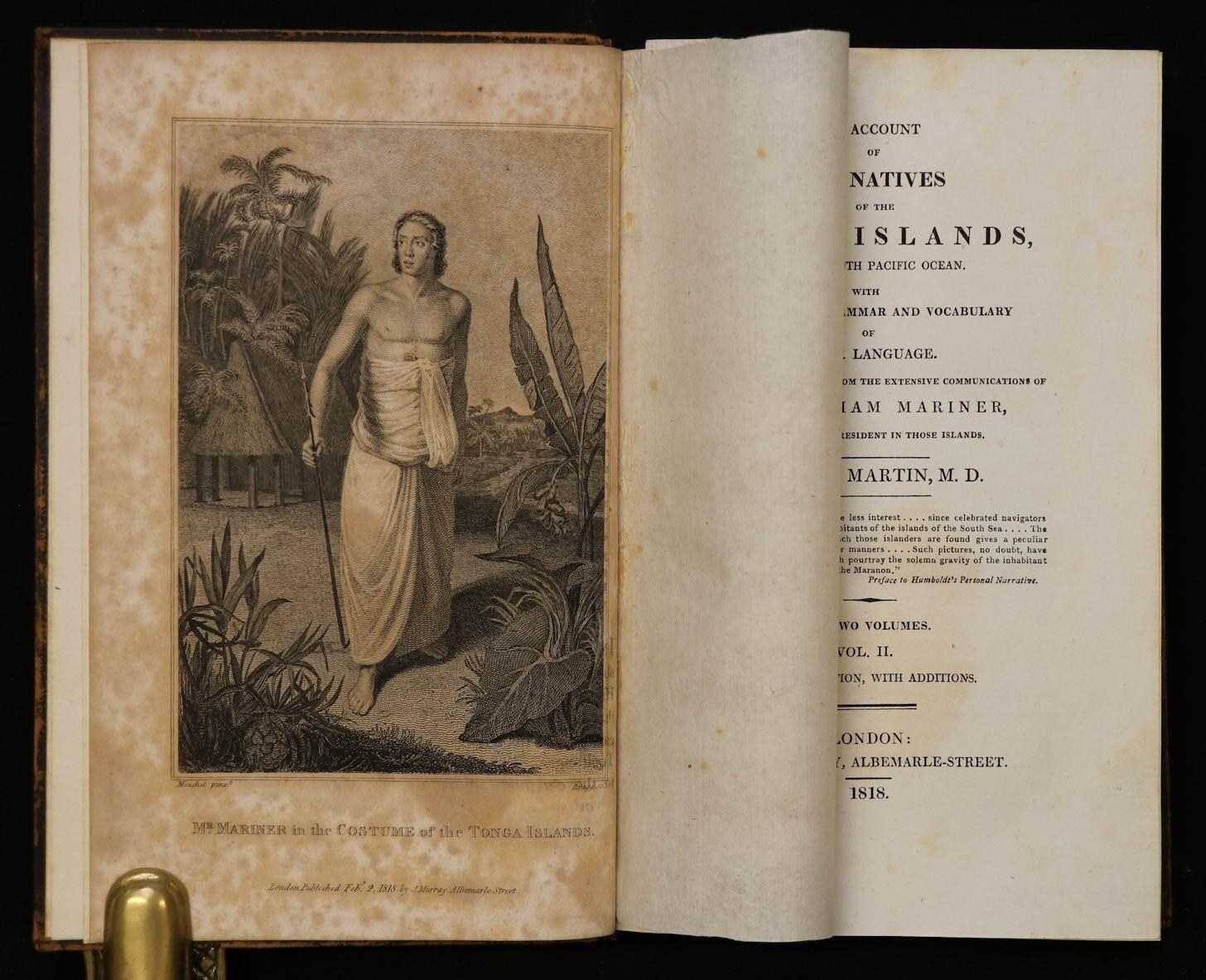 An account of the natives of the Tonga Islands, in the South Pacific Ocean. With an original grammar and vocabulary of their language. Second edition, with additions. — photograph 2.