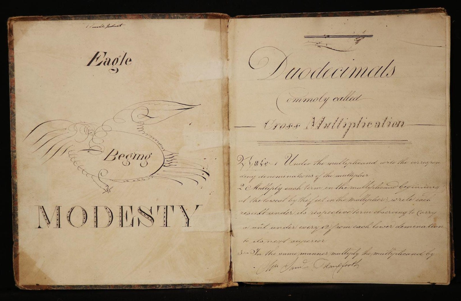 MANUSCRIPT. Mathematics Manuscript Work-Book. Signed and dated at rear: "Sam. Hansforth Book, Bellisle Near Leeds, Yorkshire," and dated 1831. — photograph 2.