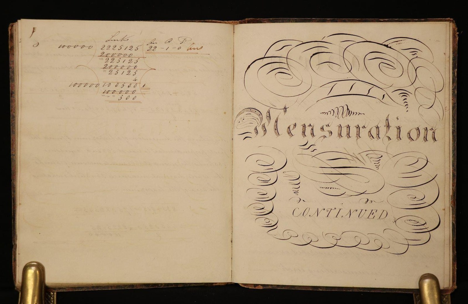 MANUSCRIPT. Mathematics Manuscript Work-Book. Signed and dated at rear: "Sam. Hansforth Book, Bellisle Near Leeds, Yorkshire," and dated 1831. — photograph 3.