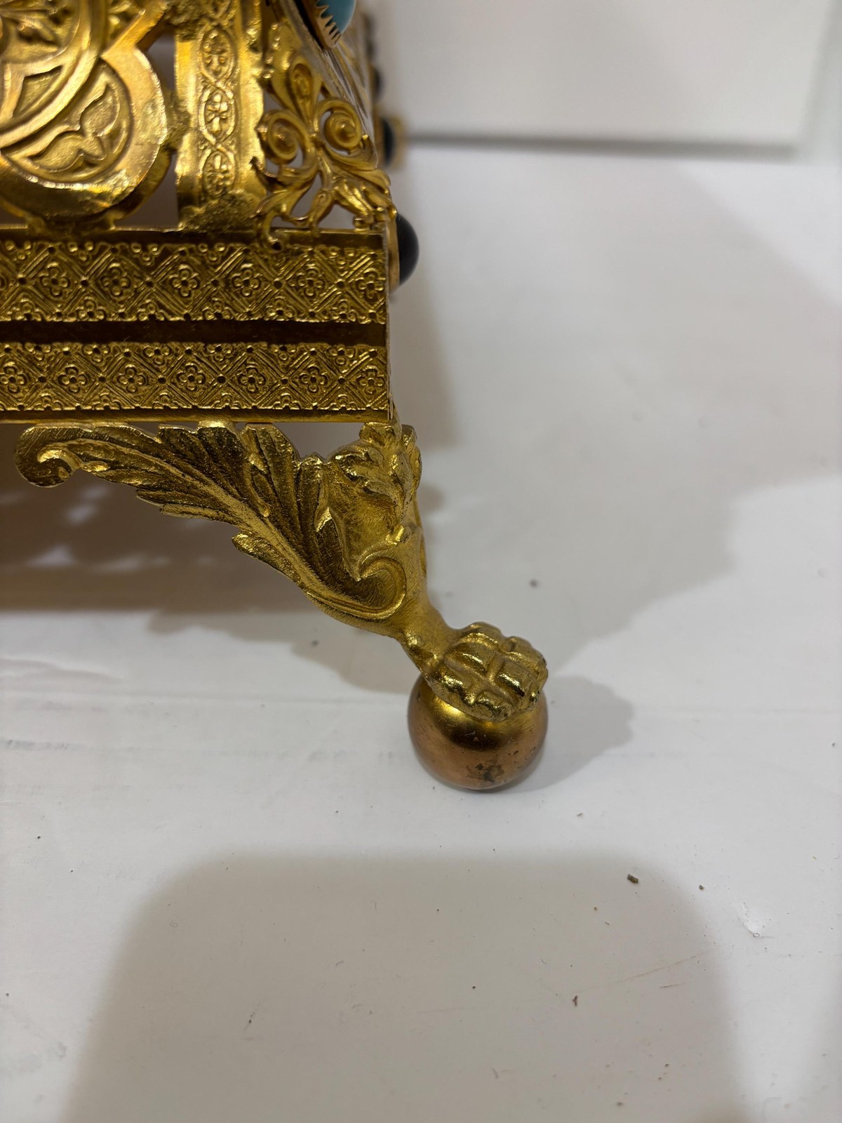 Orthodox ceremonial tabletop adjustable bookstand with semi-precious stones — photograph 10.