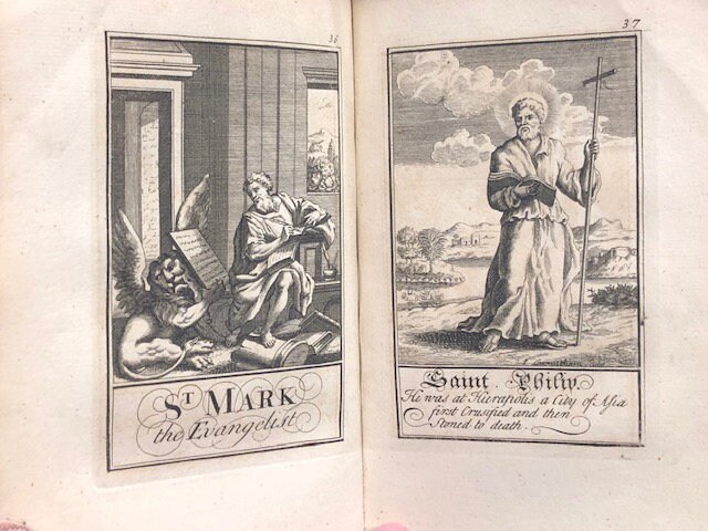 1762 50+ engravings, The Book of Common Prayer, Sterling(?) corners and medallion to ornate gilt covers, Gorgeous binding, very ornate. — photograph 9.