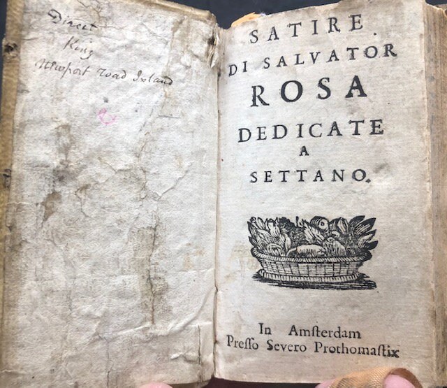 Satire di Salvator Rosa dedicate a Settano. GOOGLE TRANSLATE: Satires by Salvator Rosa dedicated to Settano — photograph 2.