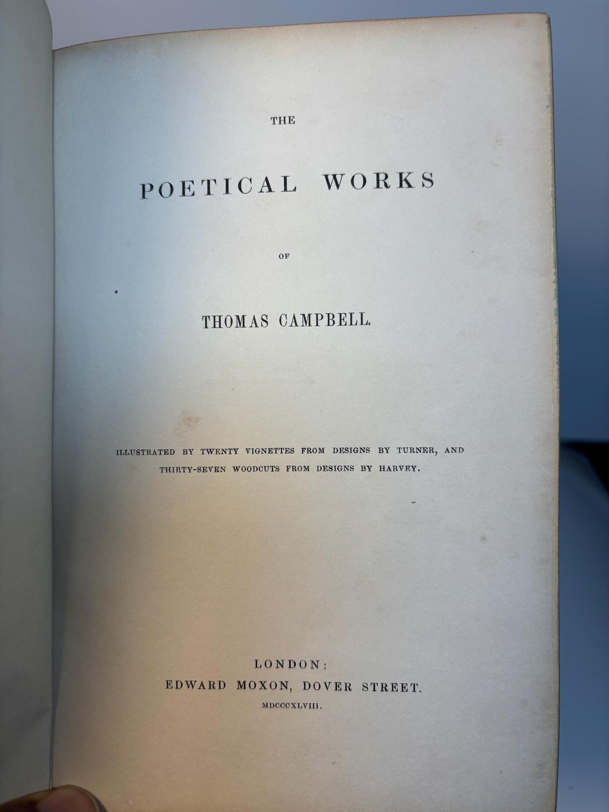 {Fore-Edge Painting-Hunting, Walled City scene} The Poetical Works of Thomas Campbell — photograph 5.