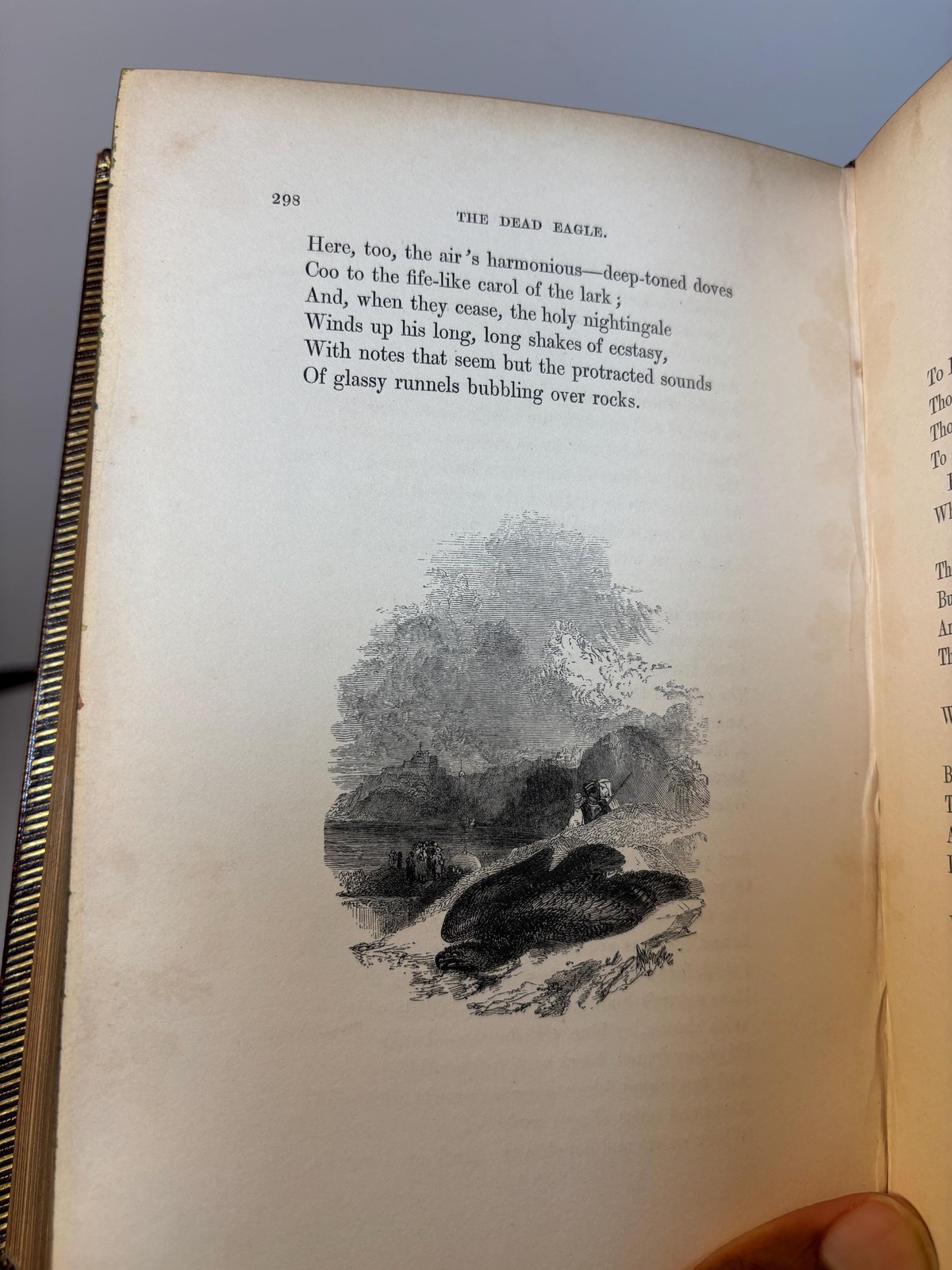 {Fore-Edge Painting-Hunting, Walled City scene} The Poetical Works of Thomas Campbell — photograph 9.