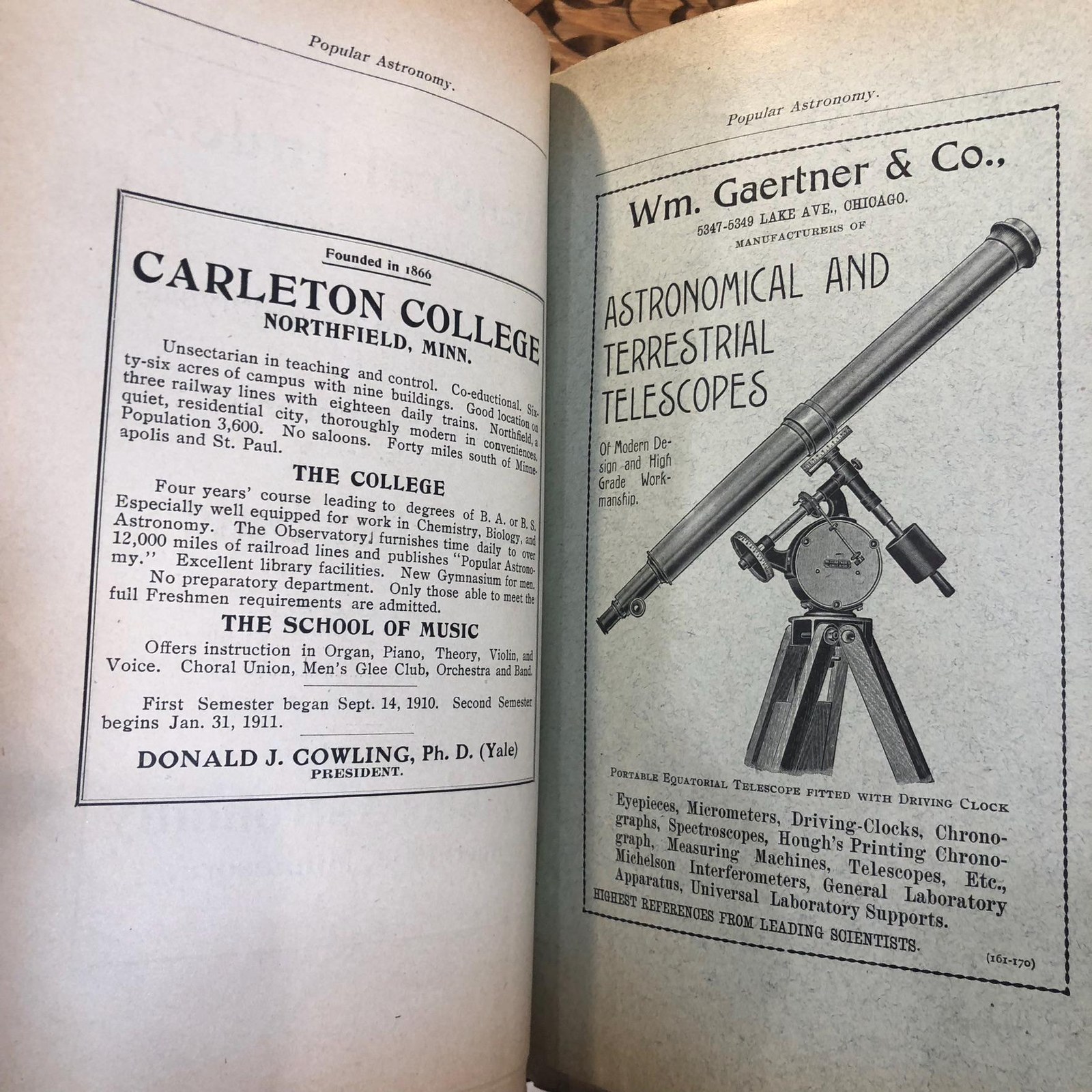 Popular Astronomy (9 vol. 10/1910 - 01/1913) — photograph 3.