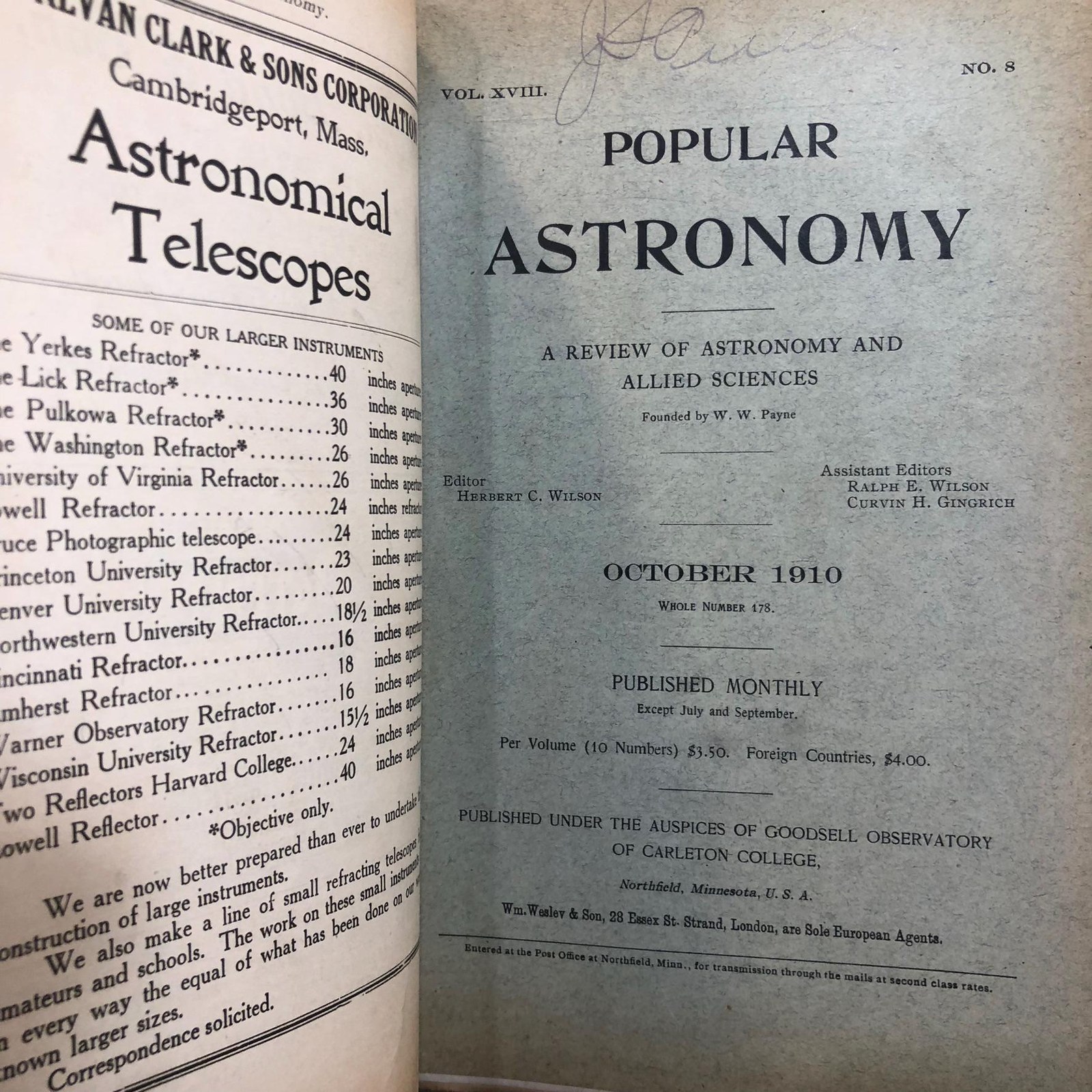 Popular Astronomy (9 vol. 10/1910 - 01/1913) — photograph 4.