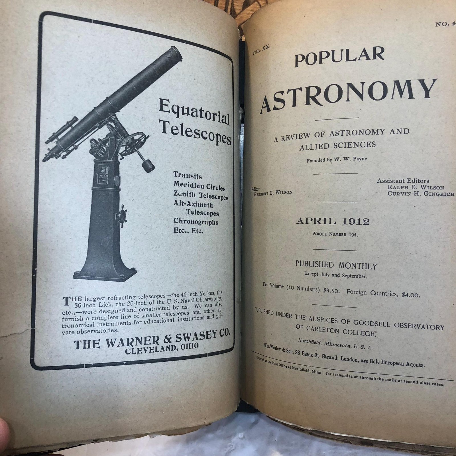 Popular Astronomy (9 vol. 10/1910 - 01/1913) — photograph 6.