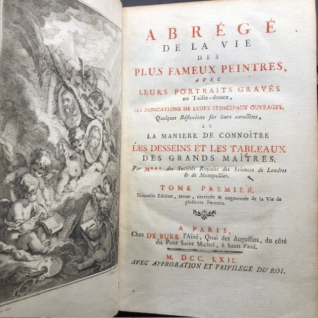 Abrege de la vie des plus fameux peintres: avec leurs portraits graves en taille-douce. Google Translate: Summary of the Lives of the most famous painters with their portraits — photograph 2.