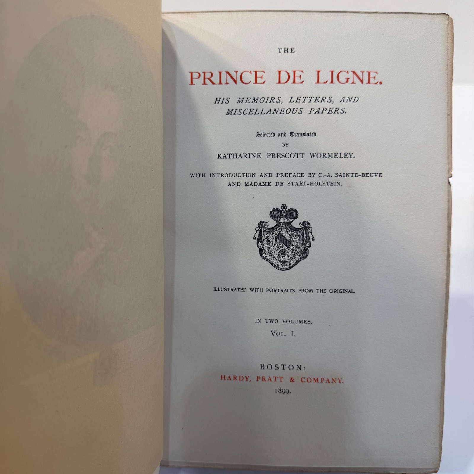 The Prince De Ligne. His Memoirs, Letters, and Miscellaneous Papers (2v) Versailles Aquarelle Edition Limited to Eighty-Five Numbered sets of which this is no. 15 — photograph 3.