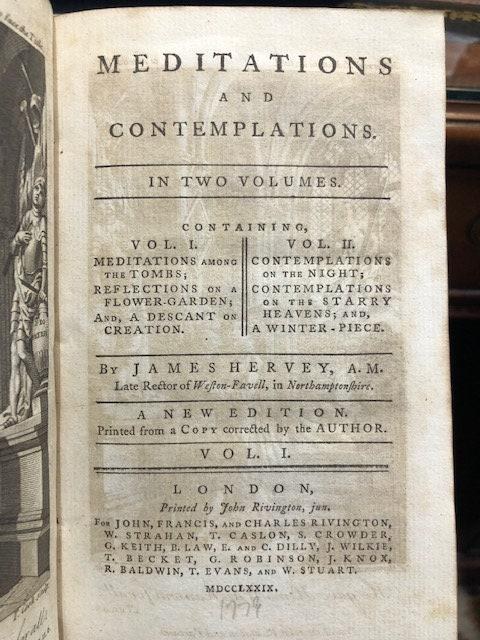 Meditations and Contemplations. In Two Volumes. Containing, Vol. I. Meditations among the tombs; Reflections on a flower garden; and, A Descant on creation. Vol. II. Contemplations on the night; Contemplations on the Starry heavens; and A Winter-piece. A New Edition. — photograph 10.