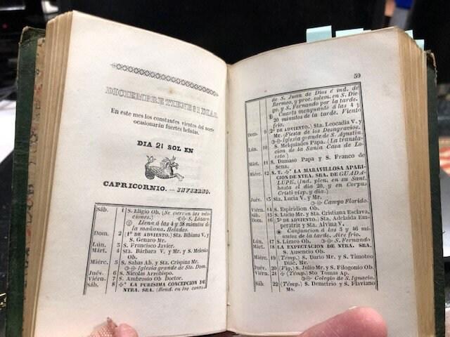 Calendario de las Señoritas Megicanas para el Año 1838, Dispuesto Por Mariano Galvan. Translation: Calendar of the Mexican Ladies for the Year 1838, Arranged By Mariano Galvan — photograph 10.