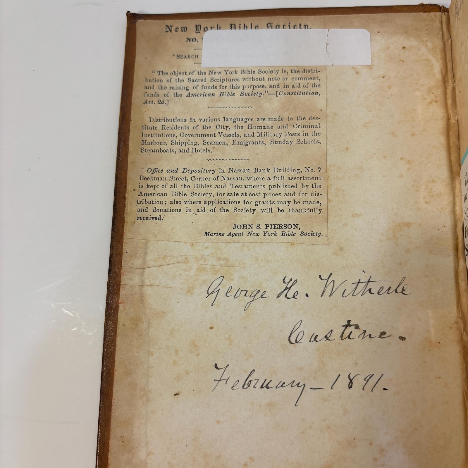 El Nuevo Testamento De Nuestro Senor JesuCristo, Traducido En Espanol. Version Cotejada Cuidadosamente Con Las Lenguas Antiguas. (Translated from Spanish: The New Testament of Our Lord Jesus Christ, translated into Spanish. Version carefully checked with ancient languages.) — photograph 3.