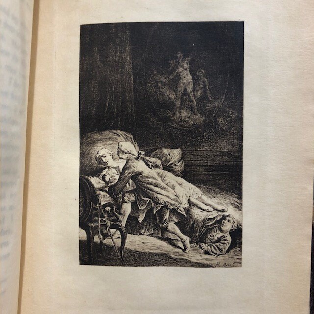 (4vol) The Amours of The Chevalier de Faublas, Founded on Historical Facts, Interspersed with Most RemarkableNarratives. A Literal Unexpurgated Translation from the Paris edition of 1821. With NumerousBeautiful Engravings Etched by Louis Monzies From Drawings by Paul Avril. Limited "Astral" Edition #5/52 — photograph 8.