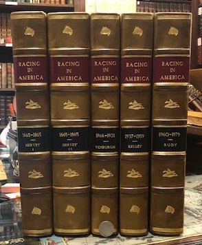 Racing in America 1665-1865, by John Hervey,
Racing in America 1866-1921, by W. S. Vosburgh,
Racing in America 1937-1959, by Robert F. Kelley,
Racing in America 1960-1979, by William H. Rudy. — photograph 10.