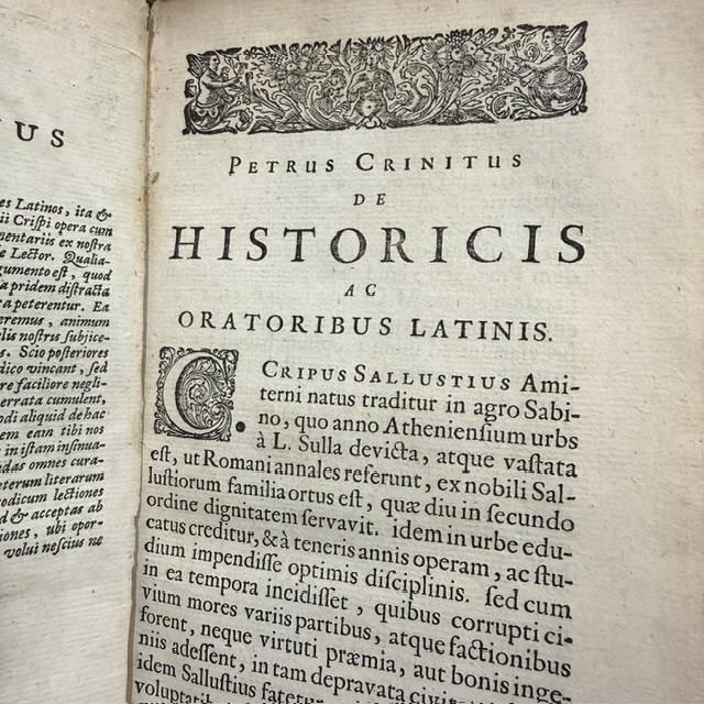 C. Sallustii Crispi Quae Extant Ex Recensione J.F. Gronoii Cum Variorum Observationibus Ab Ant. Thysio Collectis. Translated from Latin" The Works of C. Sallustius Crispus that Exist, From the Edition of J.F. Gronovius, With Various Observations Collected by Antonius Thysius" — photograph 6.